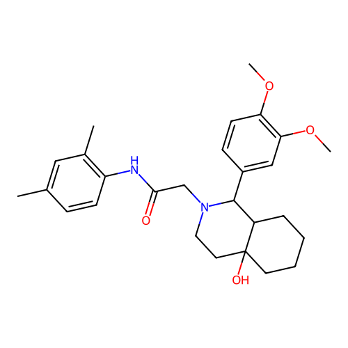 2-(1-(3,4-dimethoxyphenyl)-4a-hydroxyoctahydroisoquinolin-2(1H)-yl)-N-(2,4-dimethylphenyl)acetamide structure
