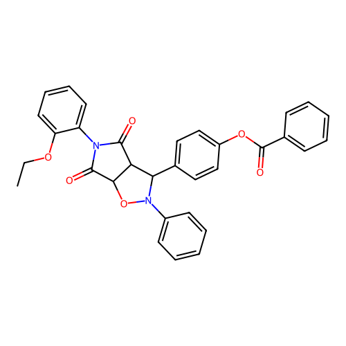 [4-[3-(2-ethoxyphenyl)-2,4-dioxo-7-phenyl-6-oxa-3,7-diazabicyclo[3.3.0]oct-8-yl]phenyl] Benzoate structure