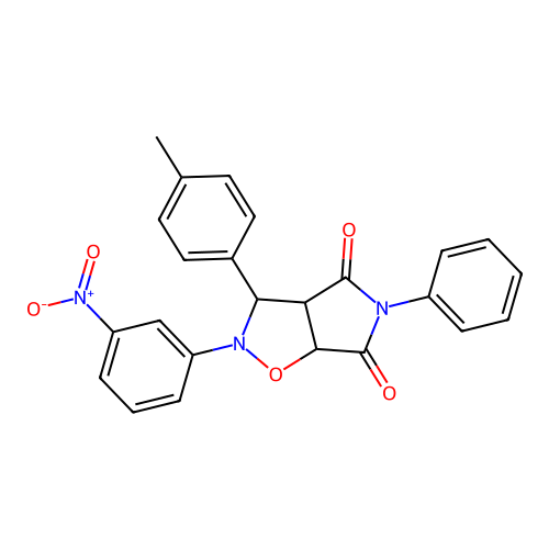 2-(3-nitrophenyl)-5-phenyl-3-(p-tolyl)dihydro-2H-pyrrolo[3,4-d]isoxazole-4,6(5H,6aH)-dione structure