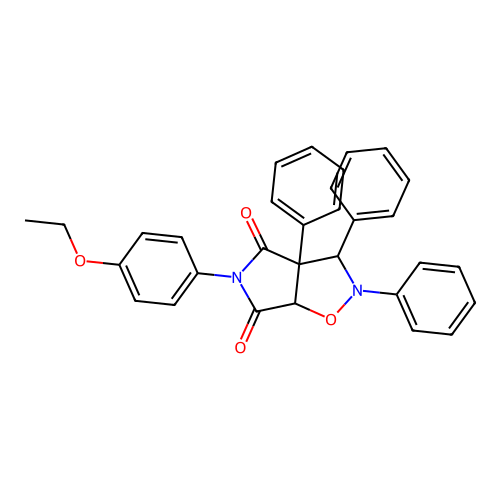 3-(4-ethoxyphenyl)-1,7,8-triphenyl-6-oxa-3,7-diazabicyclo[3.3.0]octane-2,4-dione structure