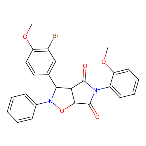 3-(3-bromo-4-methoxyphenyl)-5-(2-methoxyphenyl)-2-phenyl-3a,6a-dihydro-3H-pyrrolo[3,4-d][1,2]oxazole-4,6-dione structure