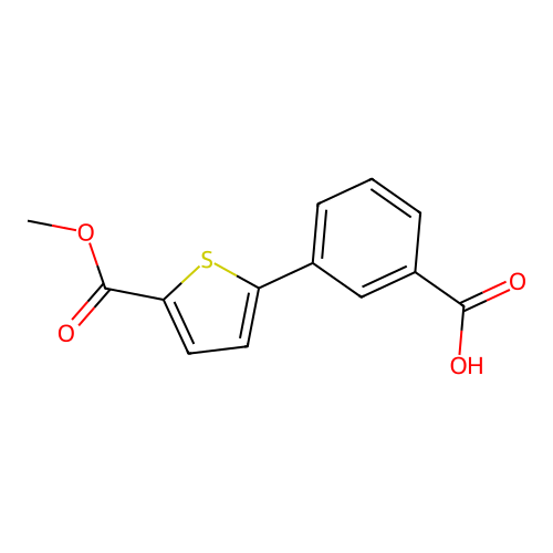 3-(5-methoxycarbonylthiophen-2-yl)benzoic Acid structure