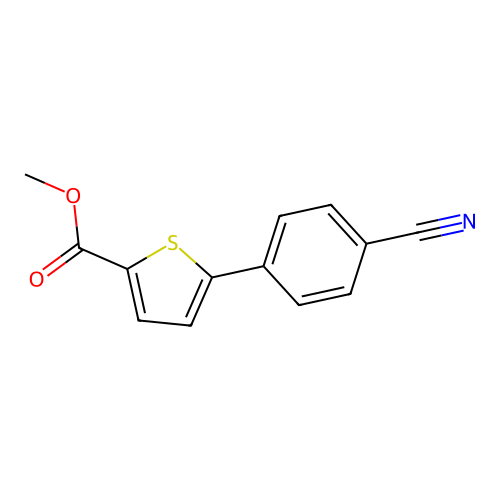 Methyl 5-(4-cyanophenyl)thiophene-2-carboxylate structure