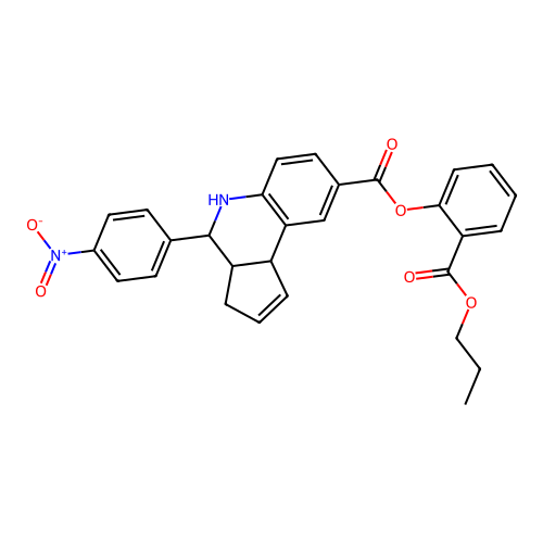 2-(propoxycarbonyl)phenyl 4-(4-nitrophenyl)-3a,4,5,9b-tetrahydro-3H-cyclopenta[c]quinoline-8-carboxylate structure