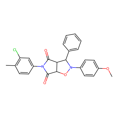 5-(3-chloro-4-methylphenyl)-2-(4-methoxyphenyl)-3-phenyl-3a,6a-dihydro-3H-pyrrolo[3,4-d][1,2]oxazole-4,6-dione structure