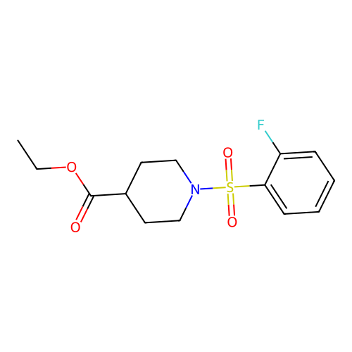 Ethyl 1-(2-fluorophenyl)sulfonylpiperidine-4-carboxylate structure