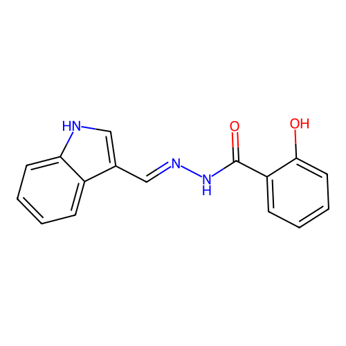 2-hydroxy-N-(1H-indol-3-ylmethylideneamino)benzamide structure