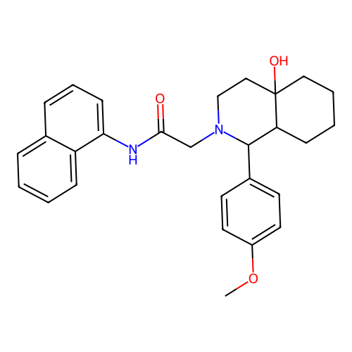 2-[4a-hydroxy-1-(4-methoxyphenyl)octahydroisoquinolin-2(1H)-yl]-N-(naphthalen-1-yl)acetamide structure