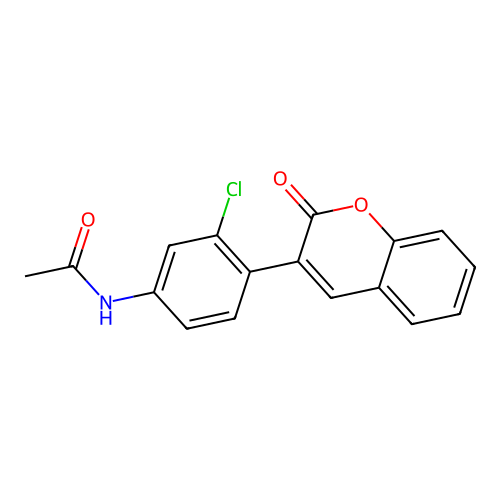 N-[3-chloro-4-(2-oxo-2H-chromen-3-yl)phenyl]acetamide structure