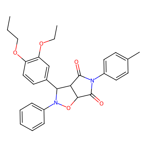 3-(3-ethoxy-4-propoxyphenyl)-2-phenyl-5-(p-tolyl)dihydro-2H-pyrrolo[3,4-d]isoxazole-4,6(5H,6aH)-dione structure