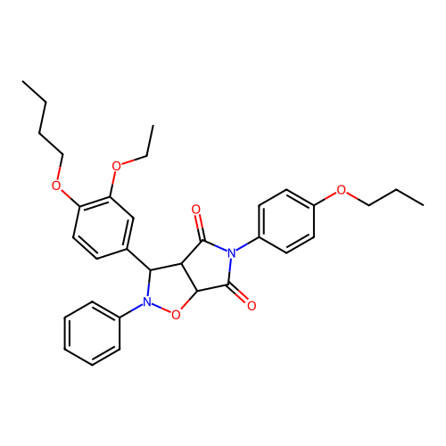 3-(4-butoxy-3-ethoxyphenyl)-2-phenyl-5-(4-propoxyphenyl)-3a,6a-dihydro-3H-pyrrolo[3,4-d][1,2]oxazole-4,6-dione structure