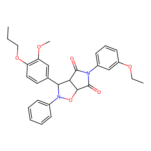 5-(3-ethoxyphenyl)-3-(3-methoxy-4-propoxyphenyl)-2-phenyl-3a,6a-dihydro-3H-pyrrolo[3,4-d][1,2]oxazole-4,6-dione structure
