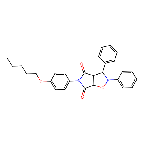 3-(4-pentoxyphenyl)-7,8-diphenyl-6-oxa-3,7-diazabicyclo[3.3.0]octane-2,4-dione structure