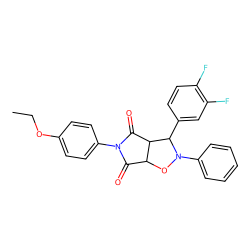 3-(3,4-difluorophenyl)-5-(4-ethoxyphenyl)-2-phenyl-3a,6a-dihydro-3H-pyrrolo[3,4-d][1,2]oxazole-4,6-dione structure