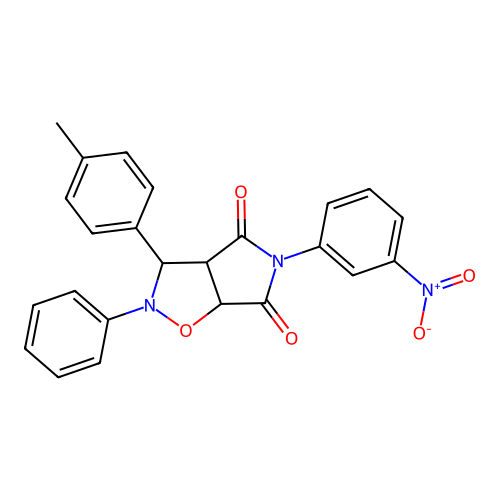 3-(4-methylphenyl)-5-(3-nitrophenyl)-2-phenyl-3a,6a-dihydro-3H-pyrrolo[3,4-d][1,2]oxazole-4,6-dione structure