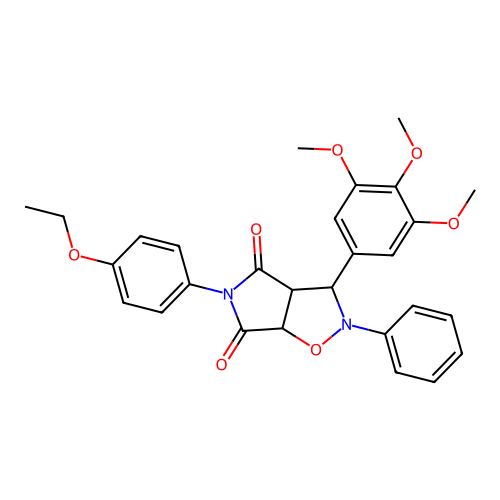 5-(4-ethoxyphenyl)-2-phenyl-3-(3,4,5-trimethoxyphenyl)-3a,6a-dihydro-3H-pyrrolo[3,4-d][1,2]oxazole-4,6-dione structure