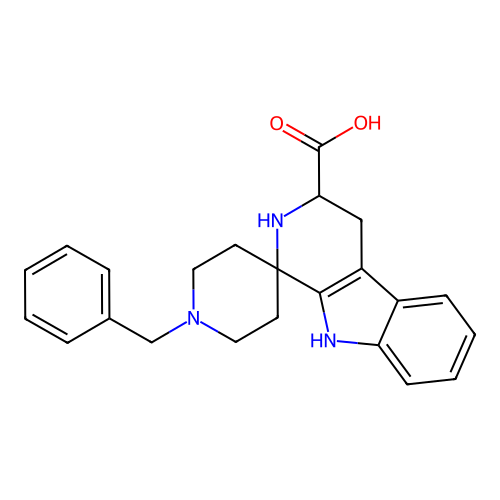 1'-benzyl-2,3,4,9-tetrahydrospiro[beta-carboline-1,4'-piperidine]-3-carboxylic acid structure
