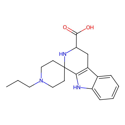 1'-propyl-2,3,4,9-tetrahydrospiro[beta-carboline-1,4'-piperidine]-3-carboxylic acid structure