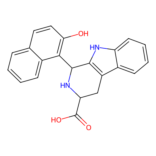 1-(2-hydroxynaphthalen-1-yl)-2,3,4,9-tetrahydro-1H-pyrido[3,4-b]indole-3-carboxylic acid structure