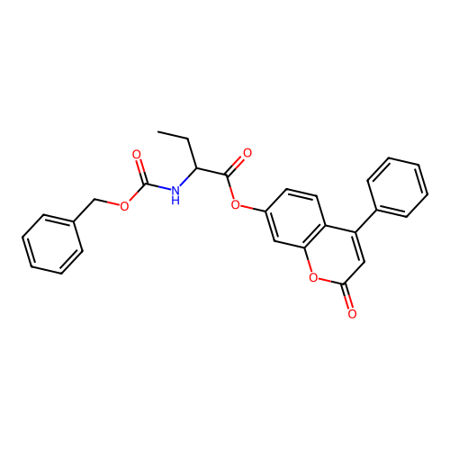 2-oxo-4-phenyl-2H-chromen-7-yl 2-(((benzyloxy)carbonyl)amino)butanoate structure