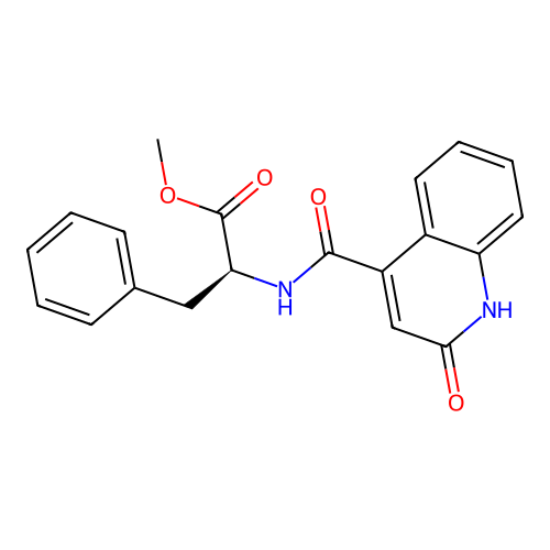 (S)-methyl 2-(2-oxo-1,2-dihydroquinoline-4-carboxamido)-3-phenylpropanoate structure