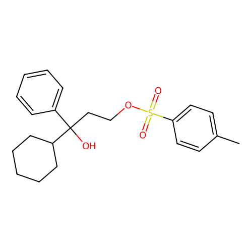 3-Cyclohexyl-3-hydroxy-3-phenylpropyl 4-methylbenzenesulfonate structure