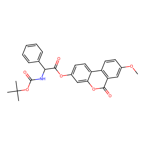 8-methoxy-6-oxo-6H-benzo[c]chromen-3-yl 2-((tert-butoxycarbonyl)amino)-2-phenylacetate structure