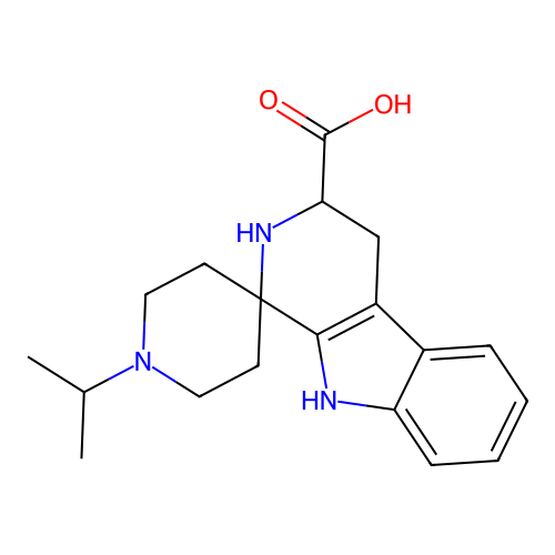 1'-(propan-2-yl)-2,3,4,9-tetrahydrospiro[beta-carboline-1,4'-piperidine]-3-carboxylic acid structure