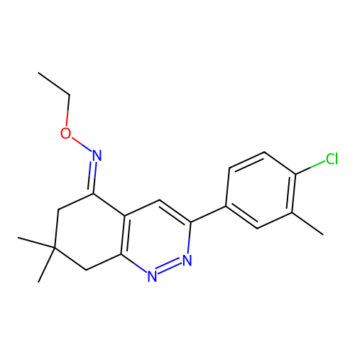 3-(4-chloro-3-methyl-phenyl)-N-ethoxy-7,7-dimethyl-6,8-dihydrocinnolin-5-imine structure