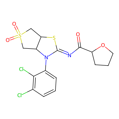 (Z)-N-(3-(2,3-dichlorophenyl)-5,5-dioxidotetrahydrothieno[3,4-d]thiazol-2(3H)-ylidene)tetrahydrofuran-2-carboxamide structure