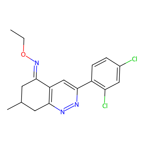 3-(2,4-dichlorophenyl)-N-ethoxy-7-methyl-7,8-dihydro-6H-cinnolin-5-imine structure