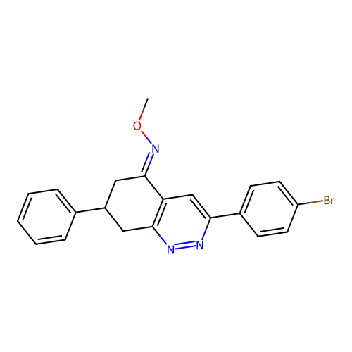 3-(4-bromophenyl)-N-methoxy-7-phenyl-7,8-dihydro-6H-cinnolin-5-imine structure