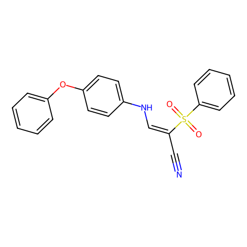 2-(Benzenesulfonyl)-3-(4-phenoxyanilino)prop-2-enenitrile structure