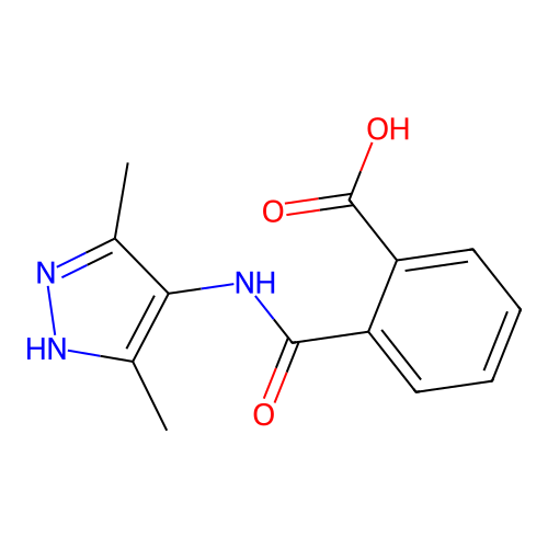 2-[(3,5-dimethyl-1H-pyrazol-4-yl)carbamoyl]benzoic acid structure