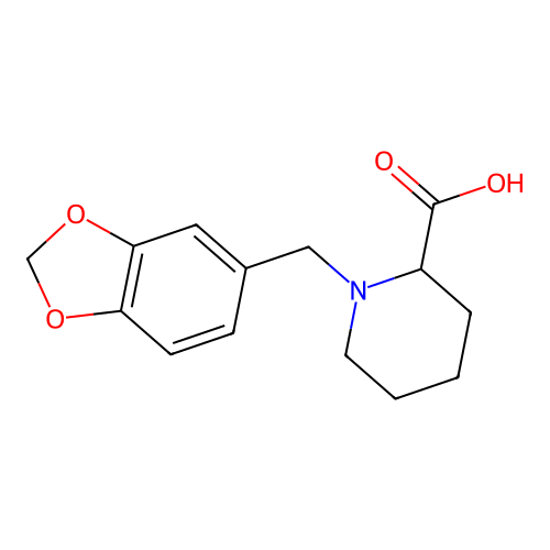 1-(1,3-Benzodioxol-5-ylmethyl)piperidine-2-carboxylic acid structure
