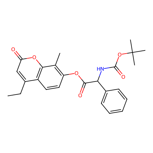 4-ethyl-8-methyl-2-oxo-2H-chromen-7-yl 2-((tert-butoxycarbonyl)amino)-2-phenylacetate structure