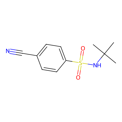 N-tert-butyl-4-cyanobenzene-1-sulfonamide structure
