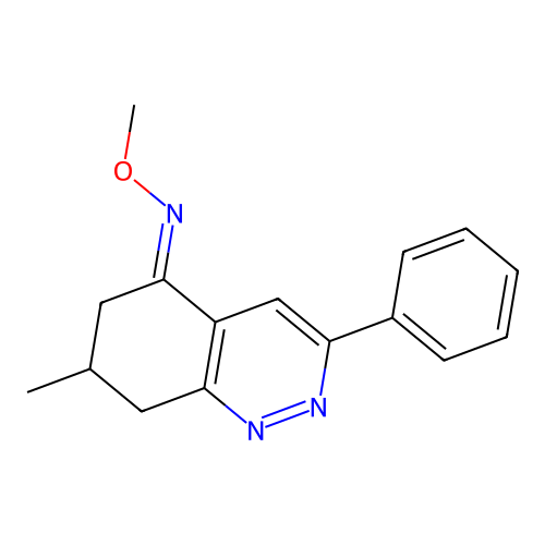 N-methoxy-7-methyl-3-phenyl-5,6,7,8-tetrahydrocinnolin-5-imine structure