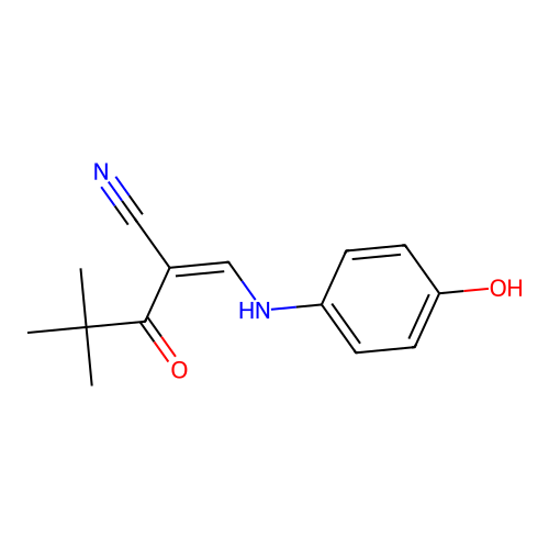 2-[(4-Hydroxyanilino)methylene]-4,4-dimethyl-3-oxo-pentanenitrile structure