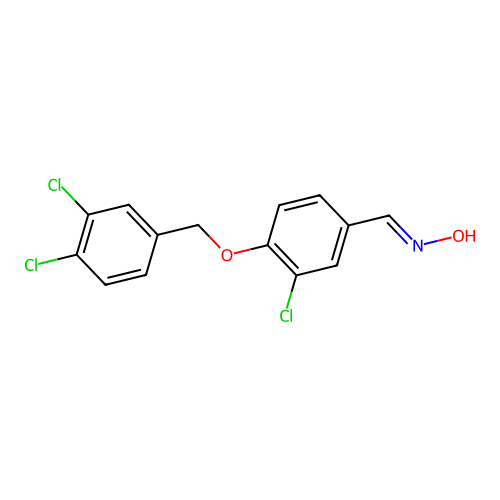 N-[[3-chloro-4-[(3,4-dichlorophenyl)methoxy]phenyl]methylidene]hydroxylamine structure