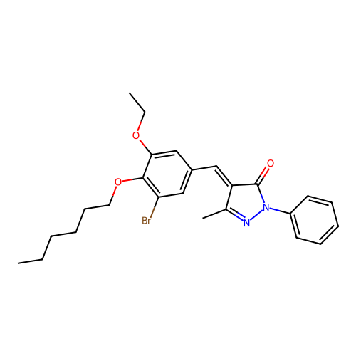 4-[(3-bromo-5-ethoxy-4-hexoxyphenyl)methylidene]-5-methyl-2-phenylpyrazol-3-one structure