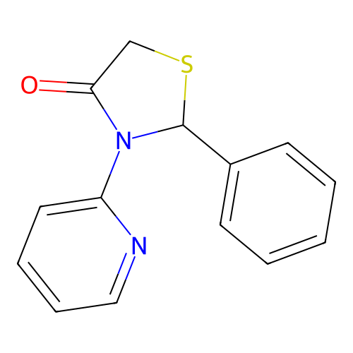 2-Phenyl-3-(2-pyridyl)-1,3-thiazolidin-4-one structure