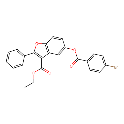 Ethyl 5-(4-bromobenzoyloxy)-2-phenyl-1-benzofuran-3-carboxylate structure