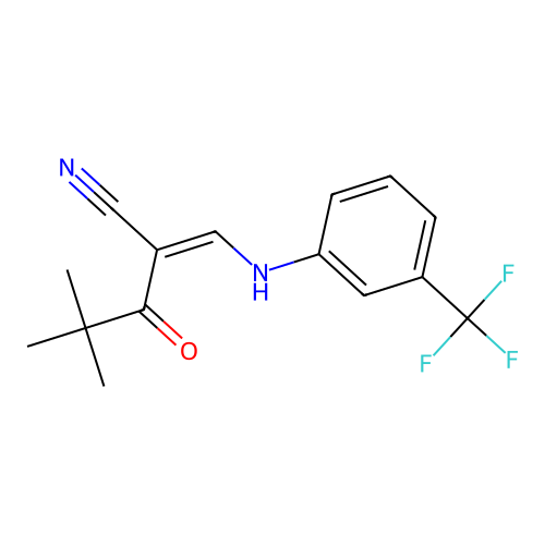 4,4-Dimethyl-3-oxo-2-[[3-(trifluoromethyl)anilino]methylene]pentanenitrile structure
