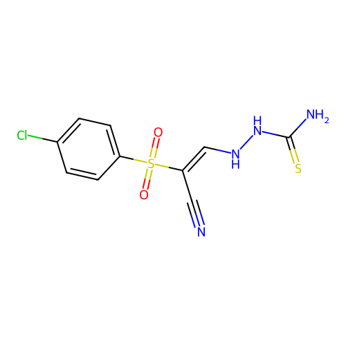 [[(E)-2-(4-chlorophenyl)sulfonyl-2-cyanoethenyl]amino]thiourea structure