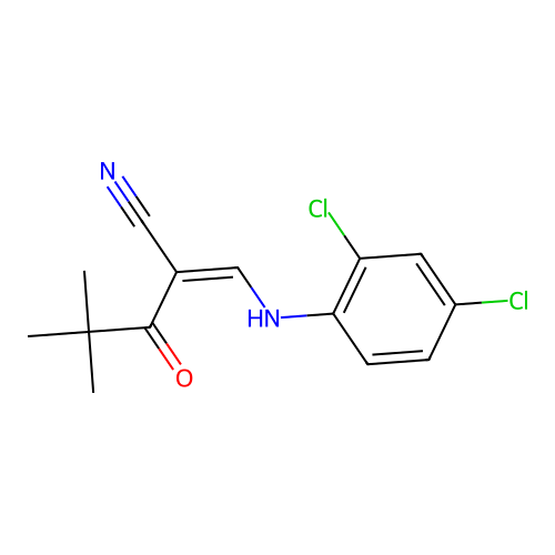 2-[(2,4-Dichloroanilino)methylene]-4,4-dimethyl-3-oxo-pentanenitrile structure