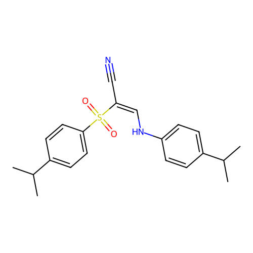 3-(4-Isopropylanilino)-2-(4-isopropylphenyl)sulfonyl-prop-2-enenitrile structure