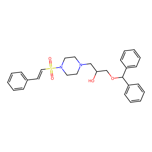 1-(Diphenylmethoxy)-3-[4-(2-phenylethenesulfonyl)piperazin-1-yl]propan-2-ol structure