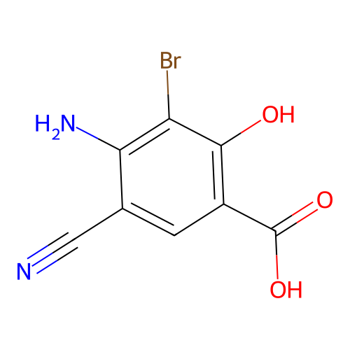 4-amino-3-bromo-5-cyano-2-hydroxy-benzoic Acid structure