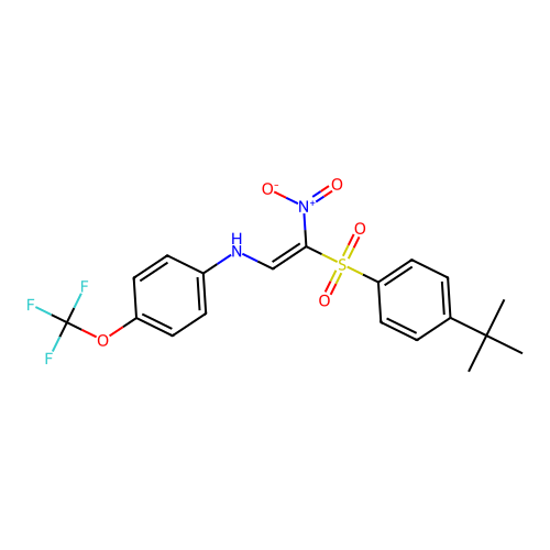 1-((4-(TERT-BUTYL)PHENYL)SULFONYL)-1-NITRO-2-((4-(TRIFLUOROMETHOXY)PHENYL)AMINO)ETHENE structure